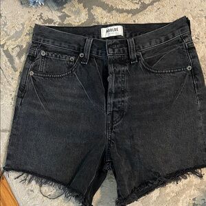 Agolde Charcoal Denim Cutoff Shorts